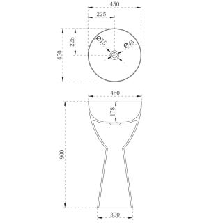 Напольная раковина ABBER Stein AS2507 45см белый матовый